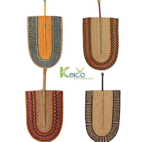 Rattan Export Wholesale seagrass fan wall decoration with customize size and color made in Vietnam - REX-8423061429