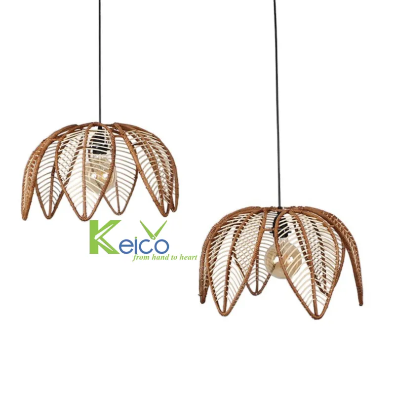 Rattan Export Blütenförmige Rattan-Pendelleuchte 45×28 cm - REX-8423061403