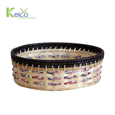 Rattan Export Wholesale colored rattan bamboo storage basket made in Vietnam - REX-8423061218