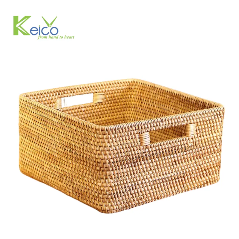 Rattan Export Caja de almacenamiento de ratán al por mayor, tamaño personalizable, fabricada en Vietnam - REX-8423061212