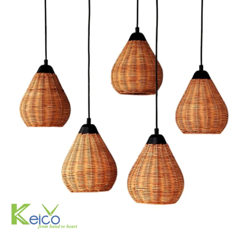 Rattan Export Lámpara colgante de ratán natural 12x17cm - REX-8423061207