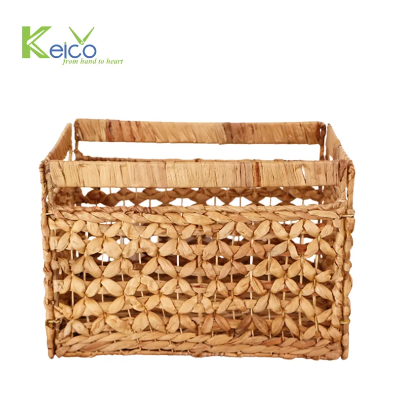 Rattan Export Cesta rectangular de jacinto de agua 25x37cm al por mayor, fabricada en Vietnam - REX-8423061017
