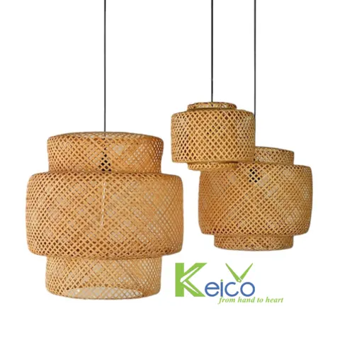Rattan Export Boho Bamboo Pendant Light 55×50 37×40 25×20 cm - REX-8423061010