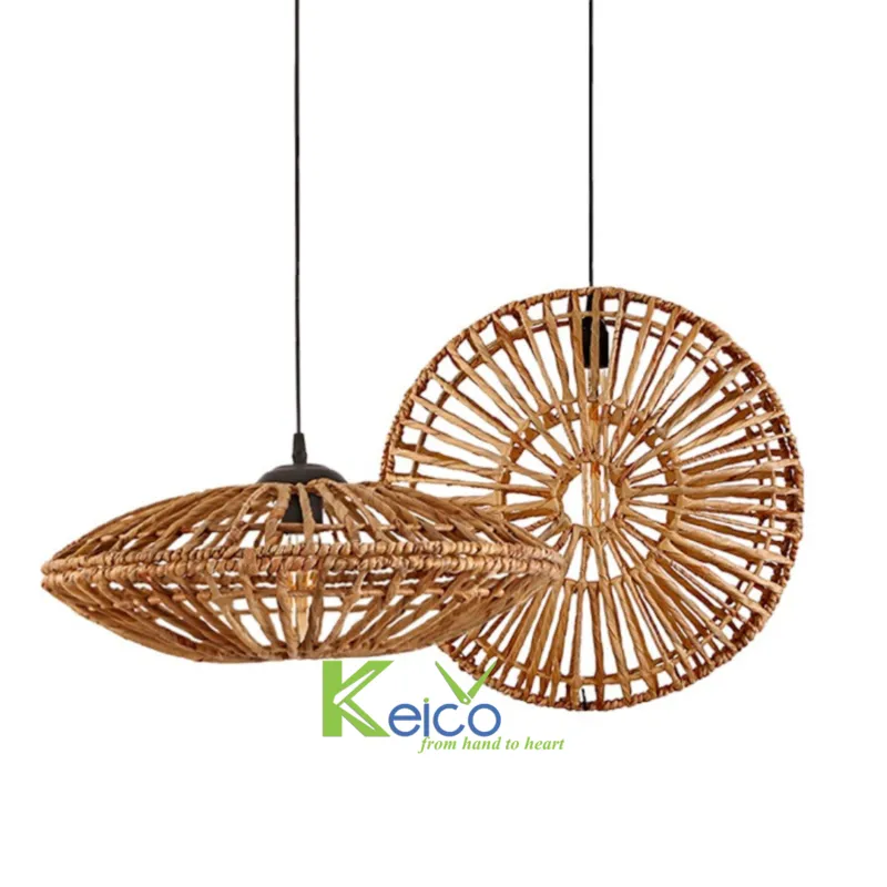 Rattan Export Lámpara colgante redonda de jacinto de agua 40×14 cm - REX-8423061002