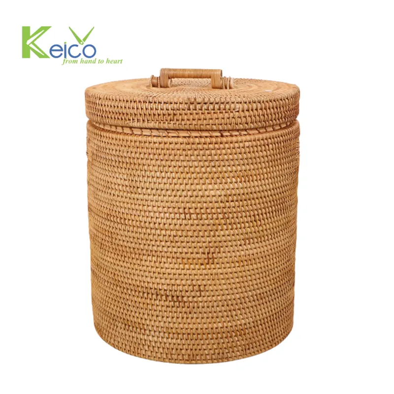 Rattan Export Wholesale rattan storage basket 40x44cm made in Vietnam - REX-8423060918