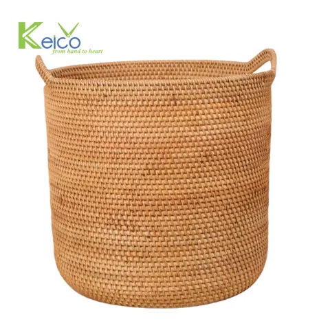 Rattan Export Wholesale decorative rattan basket 45x45cm made in Vietnam - REX-8423060917