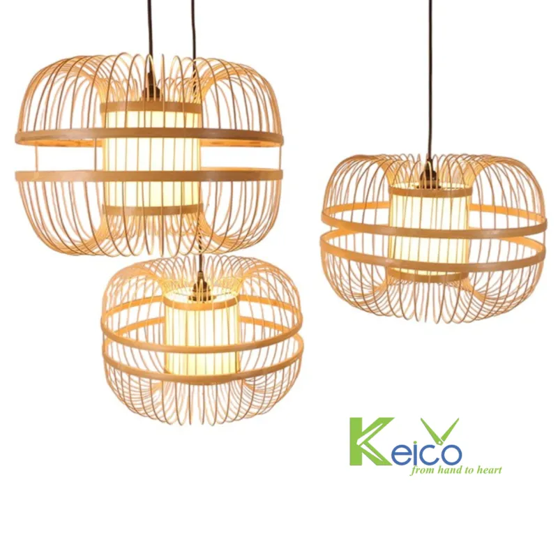 Rattan Export Lámpara colgante de bambú vintage 40×28 cm - REX-8423060910
