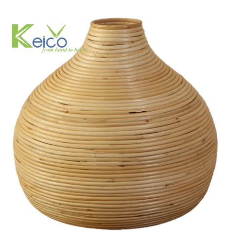 Rattan Export Jarrón de ratán 40×40 cm para decoración del hogar al por mayor, fabricado en Vietnam - REX-8423060829