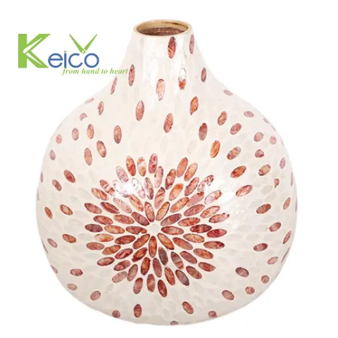 Rattan Export Mother of pearl vases for home decor wholesale 30×30 cm made in Vietnam - REX-8423060824