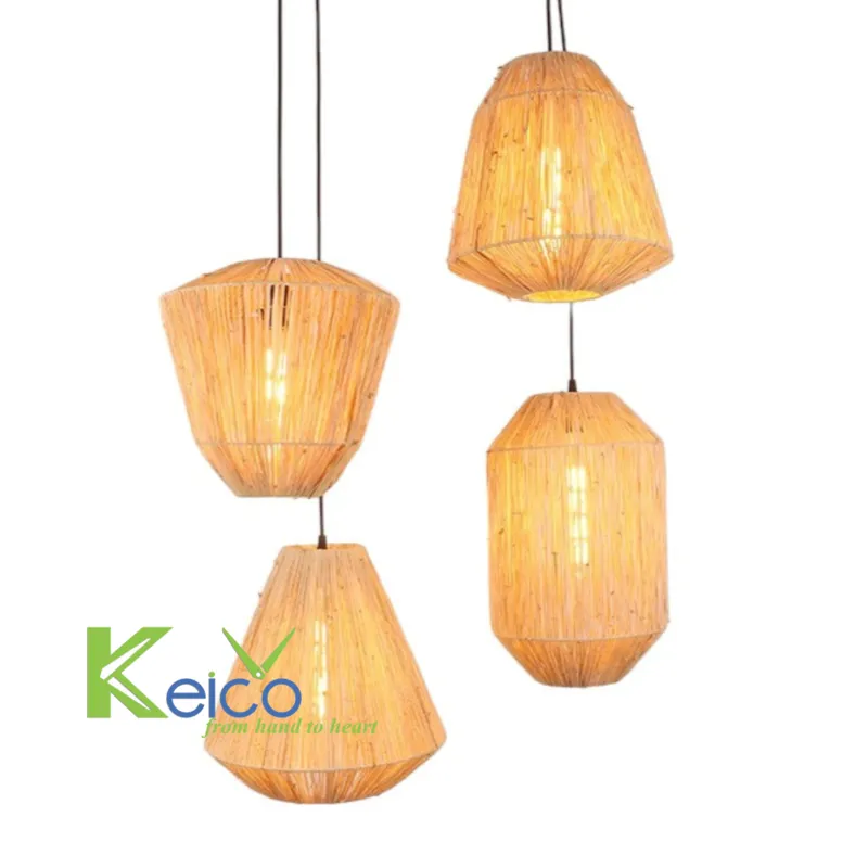 Rattan Export Lampada a sospensione in juta vintage 35×40, 30×30, 25×43cm - REX-8423060704
