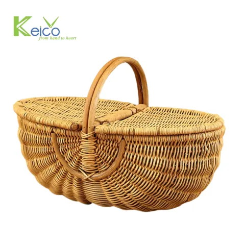 Rattan Export Wholesale rattan picnic basket 50x37x34cm made in Vietnam - REX-8423060619