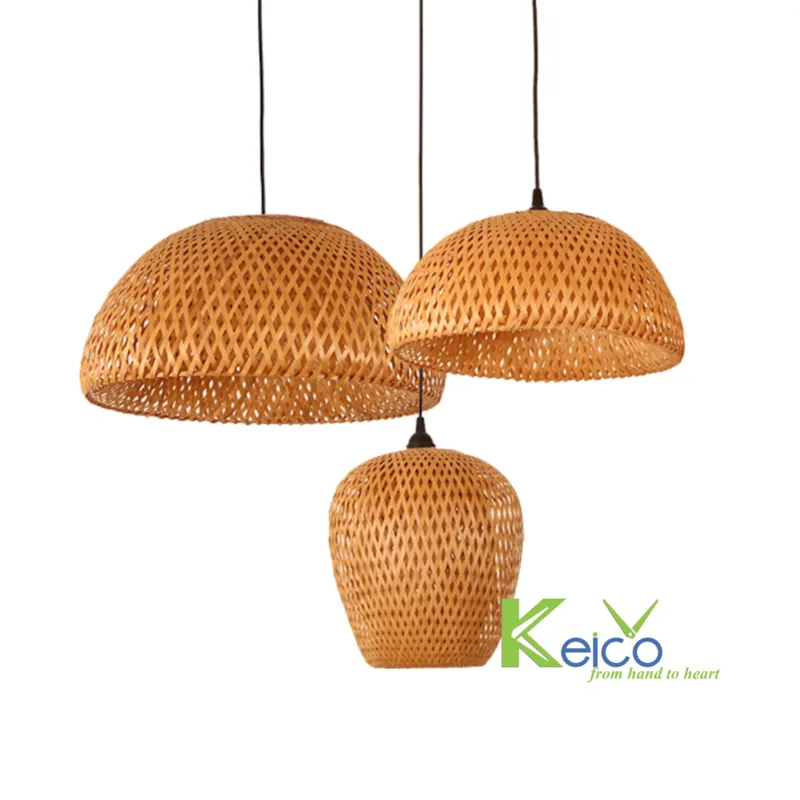 Rattan Export Lámpara colgante de bambú rústica 45×23, 35×15, 25×25 cm - REX-8423060603