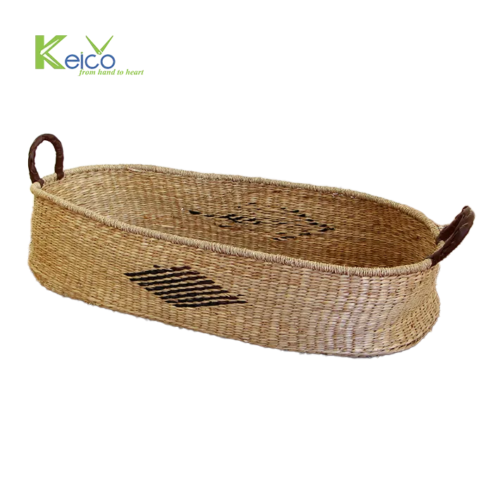 Rattan Export Cesta cambiador decorativa para bebé de pasto marino al por mayor - REX-8423060410