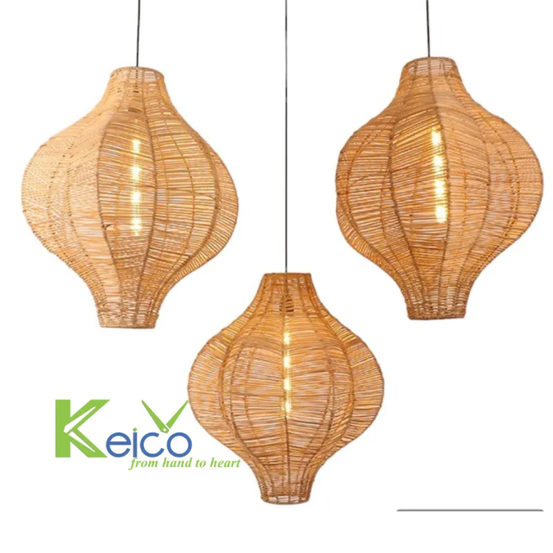 Rattan Export Lampada a sospensione in rattan a forma di carambola 60x50cm - REX-8423060101