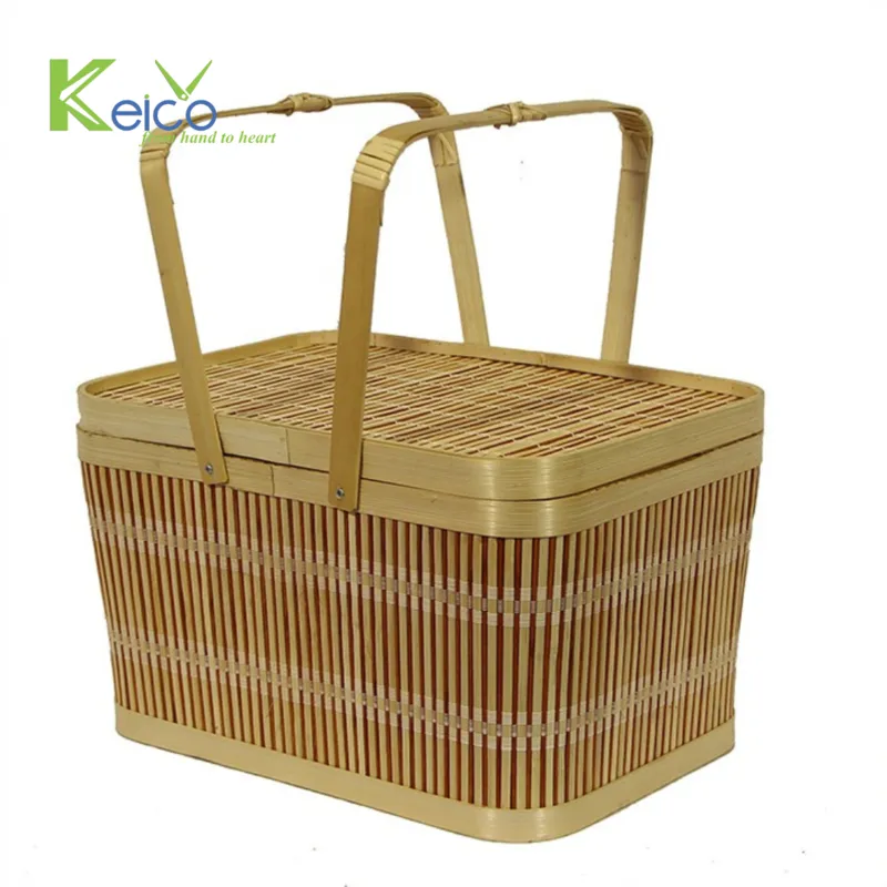 Rattan Export Giỏ picnic tre bán sỉ 36x26x38cm sản xuất tại Việt Nam - REX-1010