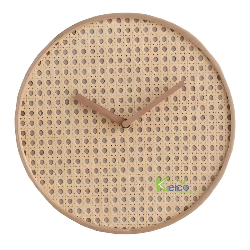 Rattan Export Rattan Webbing and Wooden Wall Clock/ Table Clock For Wall Hanging Decoration - REX-8423082814-2-1-1
