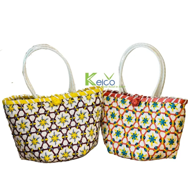 Rattan Export Bolso de tiras de plástico tejidas - REX-K2392701