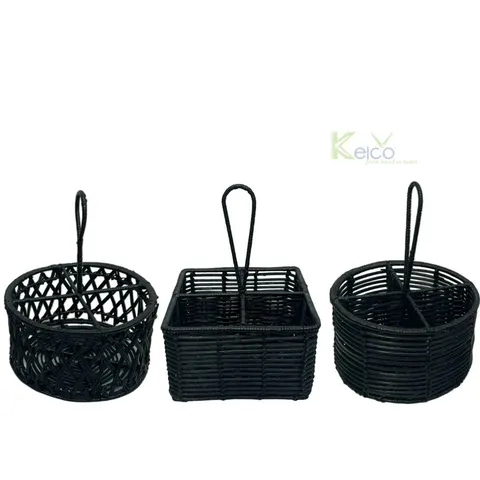 Rattan Export Black Rattan Kitchen Storage Basket 8423091616 - REX-8423091616-1