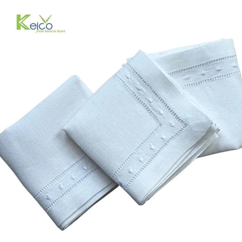 Rattan Export Embroidered edge linen napkin for table deco - REX-8423082315