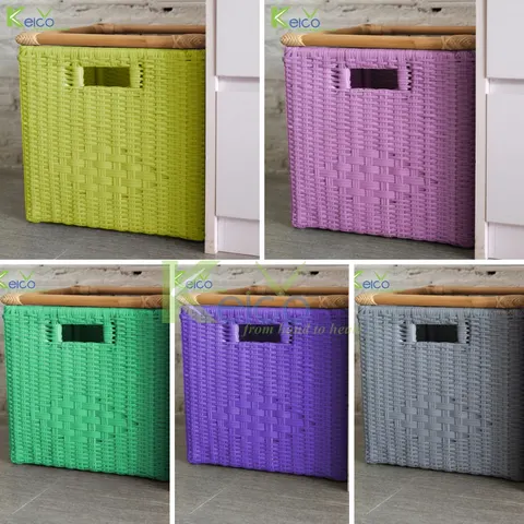 Rattan Export Grey and White Vietnam rattan storage basket with customize color wholesale - REX-8423072055