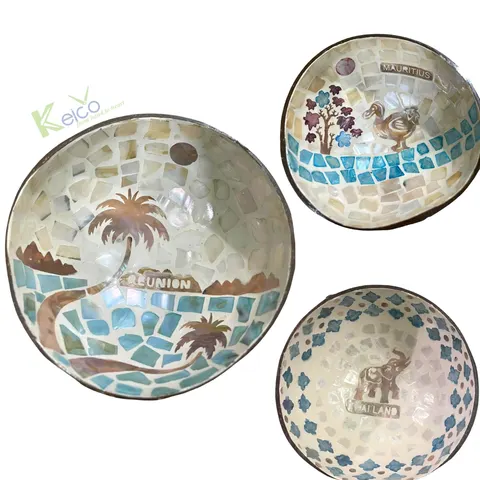 Rattan Export Coconut patterned decorative bowl made in Vietnam 8423071218 - REX-4498