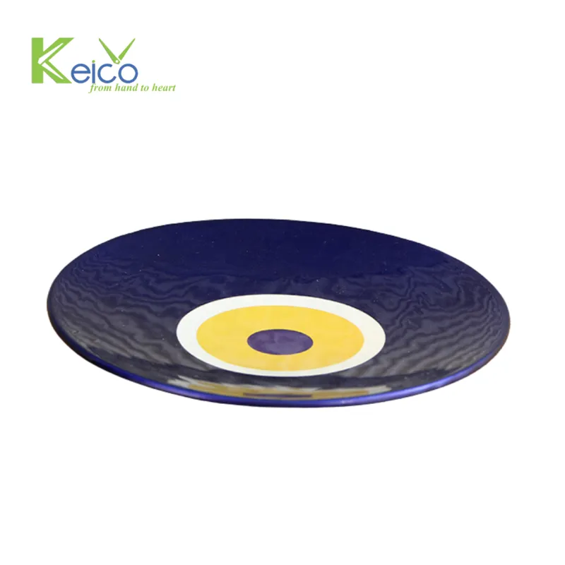 Rattan Export Bamboo blue eye round dish handmade made in Vietnam - REX-8423071012
