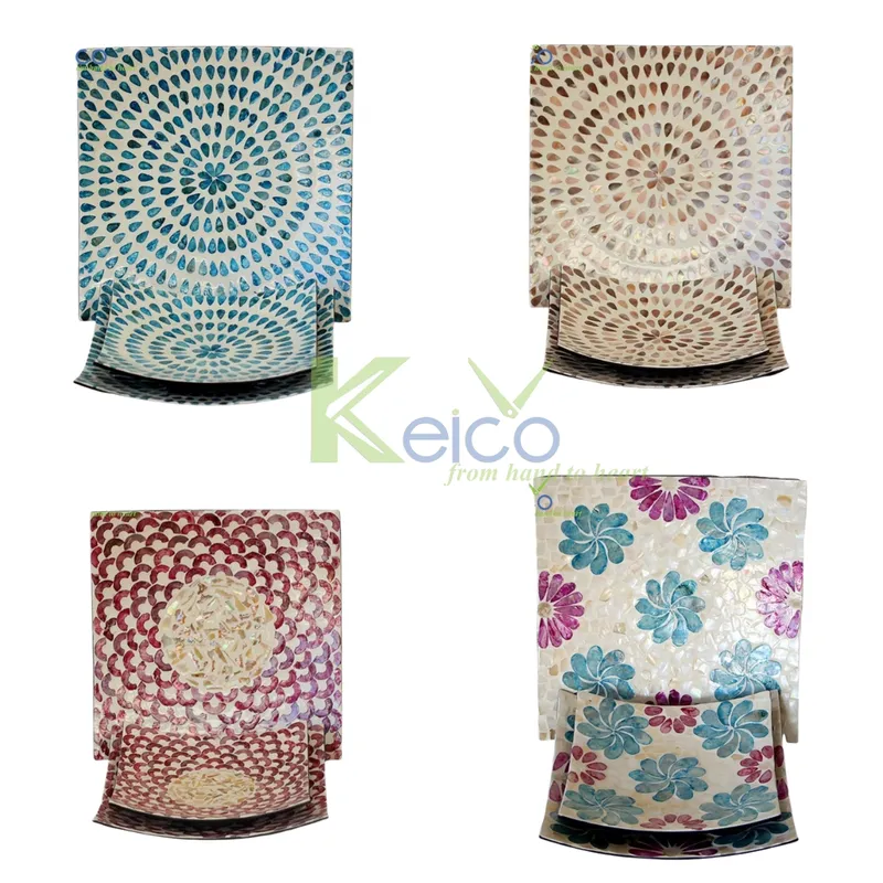 Rattan Export Platos de nácar natural con patrones personalizables, fabricados en Vietnam - REX-8423070711