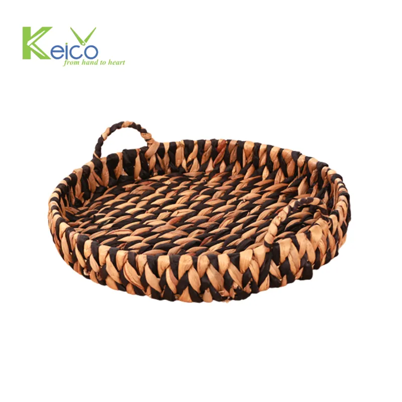 Rattan Export Bandeja de servicio tejida de jacinto de agua al por mayor, fabricada en Vietnam - REX-8423062311