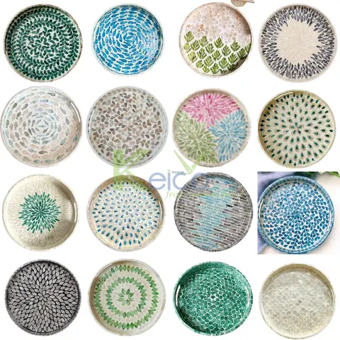 Rattan Export Hot selling mother of pearl serving tray custom size made in Vietnam - REX-8423062212