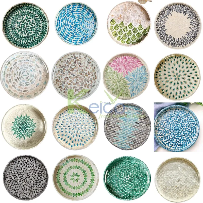 Rattan Export Hot selling mother of pearl serving tray custom size made in Vietnam - REX-8423062212