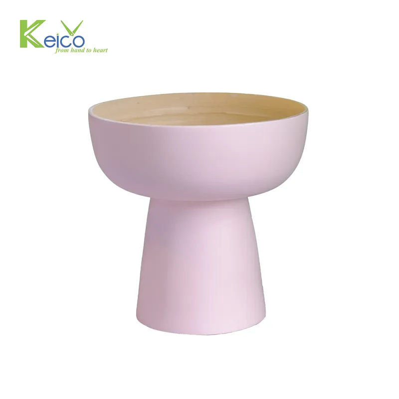 Rattan Export Cuenco de bambú rosa, fabricado en Vietnam - REX-8423062032