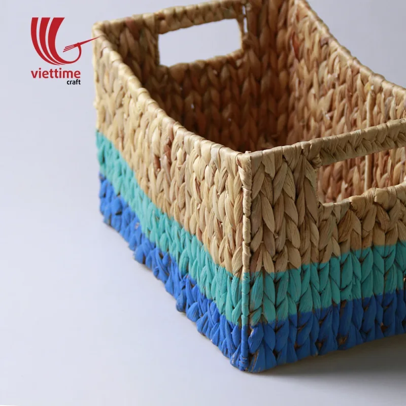 Dipped Colorful Water Hyacinth Basket Set