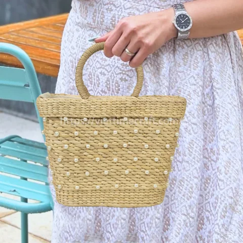 Hand-woven Water Hyacinth Handbag