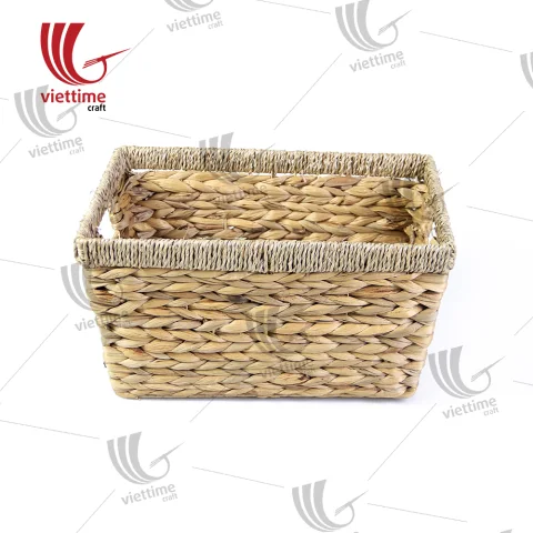Handwoven Water Hyacinth Storage Basket Set