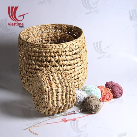 Round Water Hyacinth Storage Set Of 3