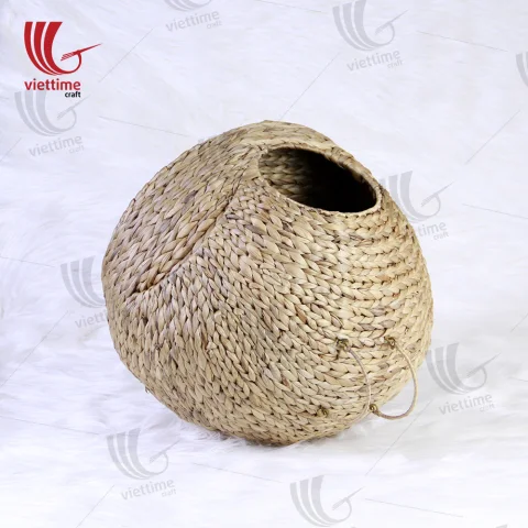 Wicker Cat Kitten Bed Basket Sleeping House