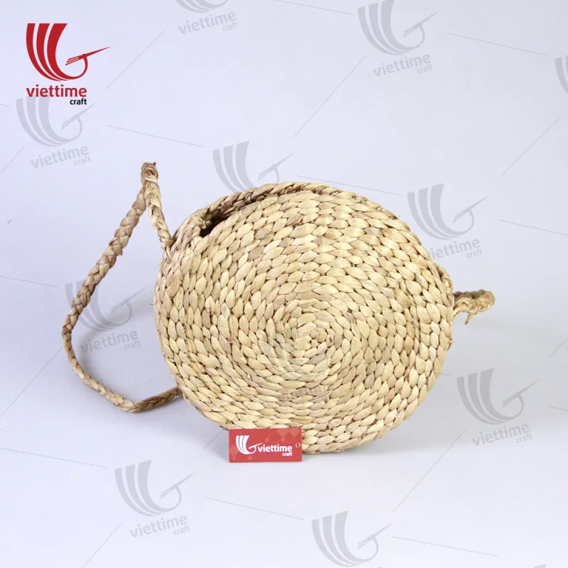 Round Wicker Water Hyacinth Handbag