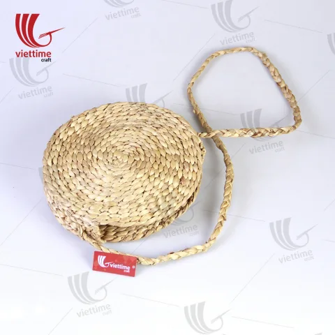 Round Wicker Water Hyacinth Handbag