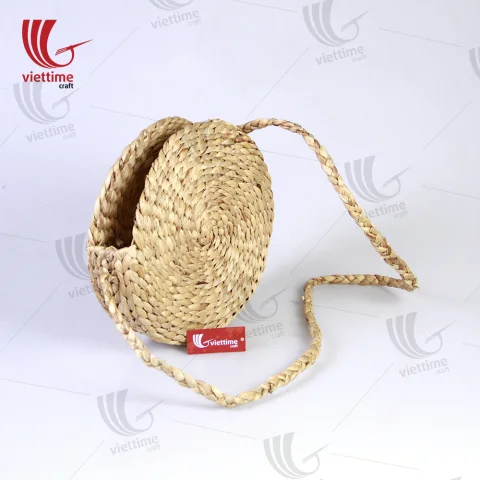 Round Wicker Water Hyacinth Handbag