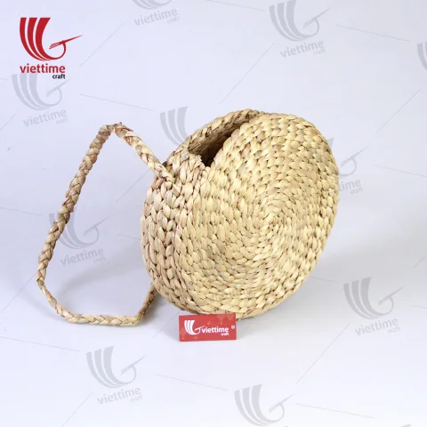 Round Wicker Water Hyacinth Handbag