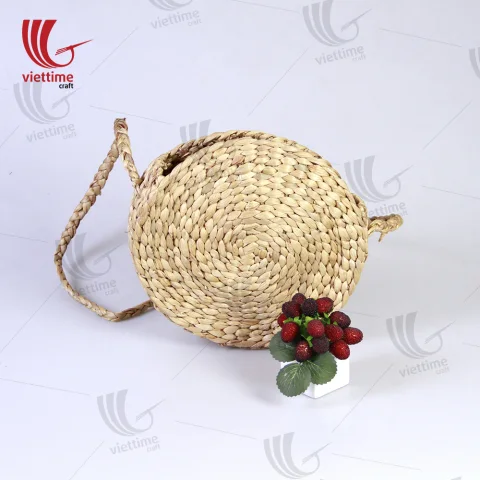 Round Wicker Water Hyacinth Handbag