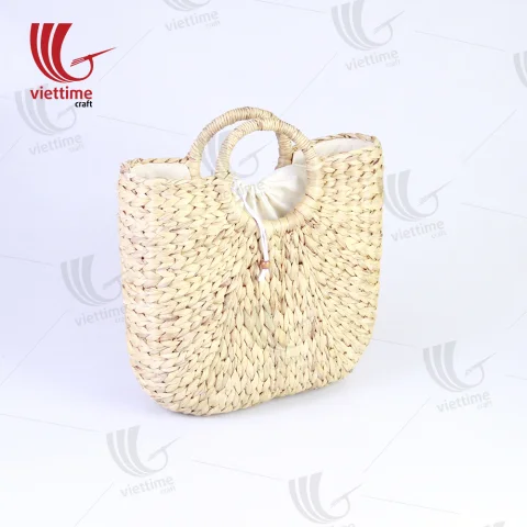 Water Hyacinth HandBag With Drawstring Closure