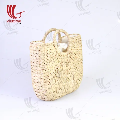 Water Hyacinth HandBag With Drawstring Closure