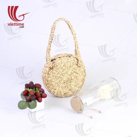 Rattan Export redondo Summer jacinto de agua bolso - REX-B00055