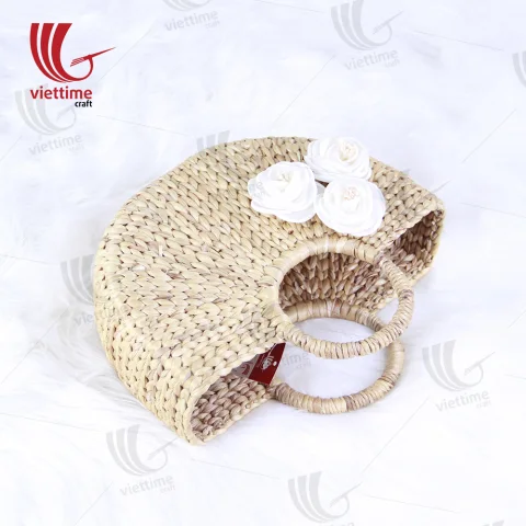 Attached White Flower Water Hyacinth HandBag
