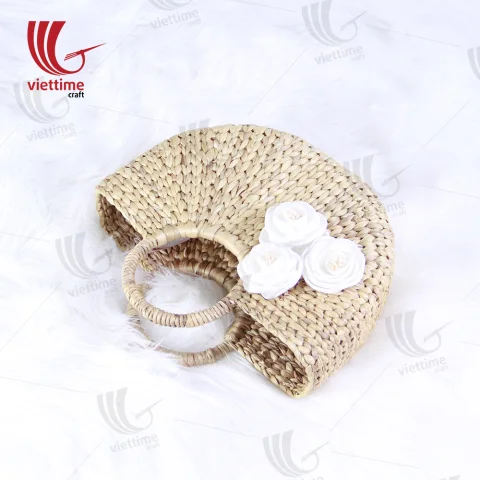 Attached White Flower Water Hyacinth HandBag