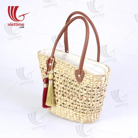Water Hyacinth HandBag With Tassel