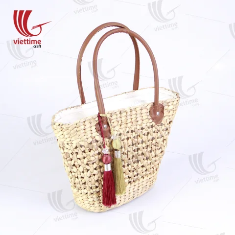 Water Hyacinth HandBag With Tassel