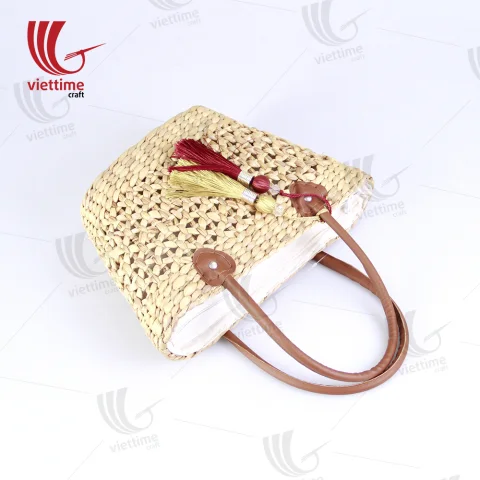 Water Hyacinth HandBag With Tassel