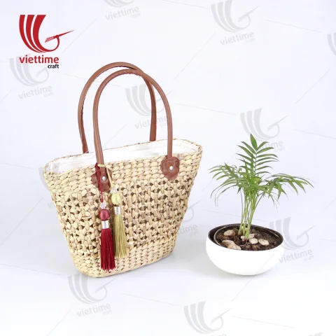 Water Hyacinth HandBag With Tassel